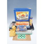 A small quantity of board and parlour games including Tiddlytennis, 'Lift-a-Stick', a Bakelite