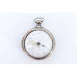 A late 18th / early 19th Century pair cased silver pocket watch, the fusee movement engraved '