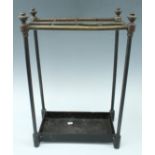 A Victorian brass and iron stick and umbrella stand, 40 cm x 59 cm high
