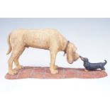 A Border Fine Arts figurine, Bloodhound and Dachshund, 37 cm x 17 cm