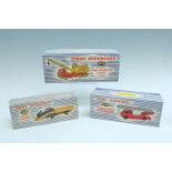 Three boxed Dinky die-cast automobiles, comprising "Turntable Fire Escape" 956, "Snow Plough" 958