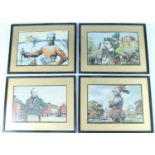 Joseph Simpson, a set of six 1930s framed Thurnam calendar lithographic prints, including Kinmont
