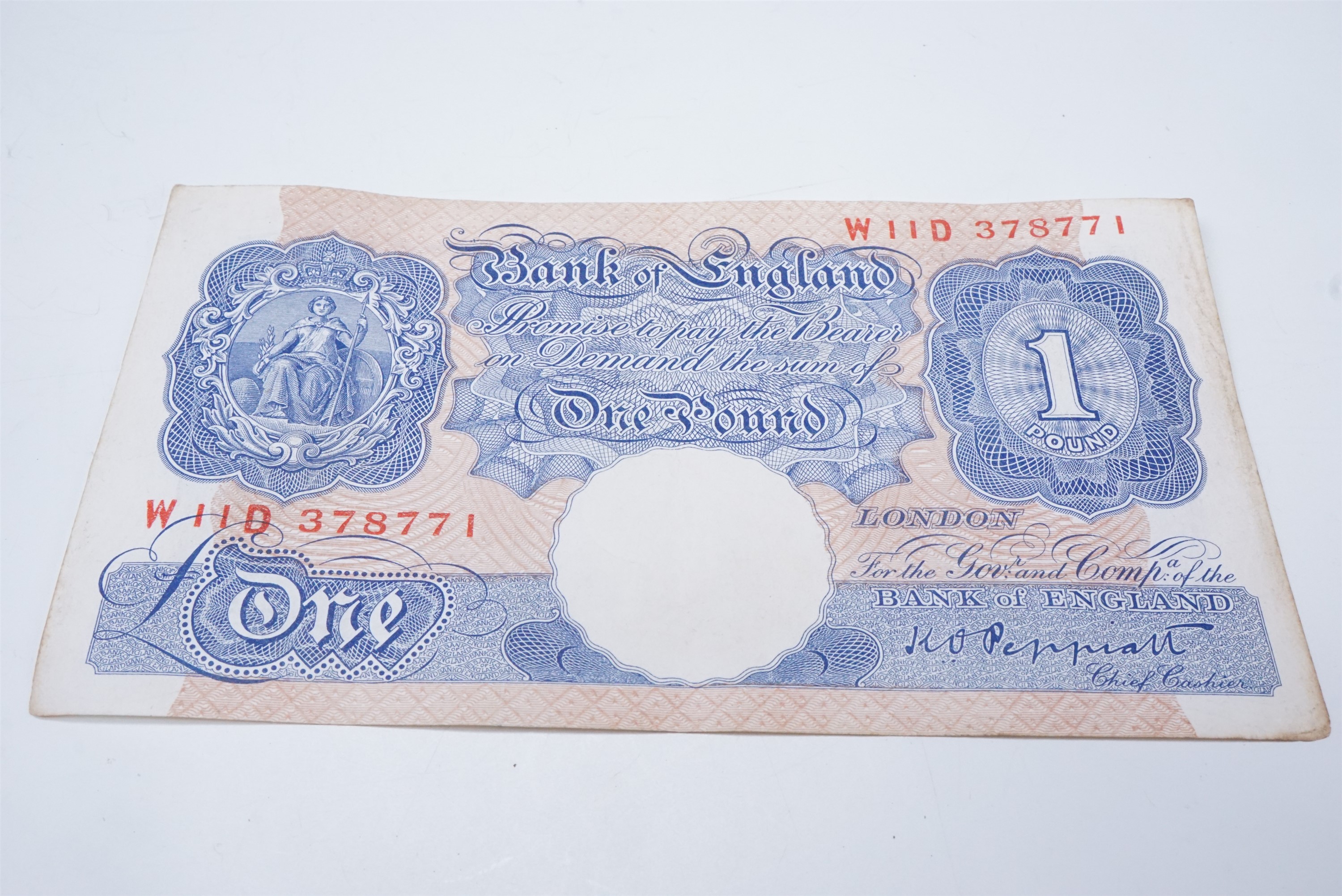 A Bank of England Peppiatt One Pound banknote, W11D 378771