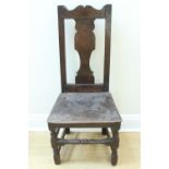 A late 17th / early 18th Century joined oak back stool