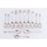 A quantity of 19th Century and later silver teaspoons, 226 g gross