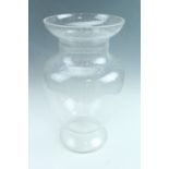 A large contemporary bubble-included glass vase, of ovoid form with everted neck, 29 x 50 cm