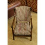 A 1930s open armchair, period upholstered, 53 x 53 x 78 cm