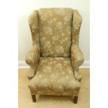 A George III influenced wing back arm chair, early 20th Century, 72 x 70 x 109 cm