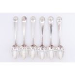 A set of six 19th Century Scottish provincial silver old English pattern teaspoons, second quarter