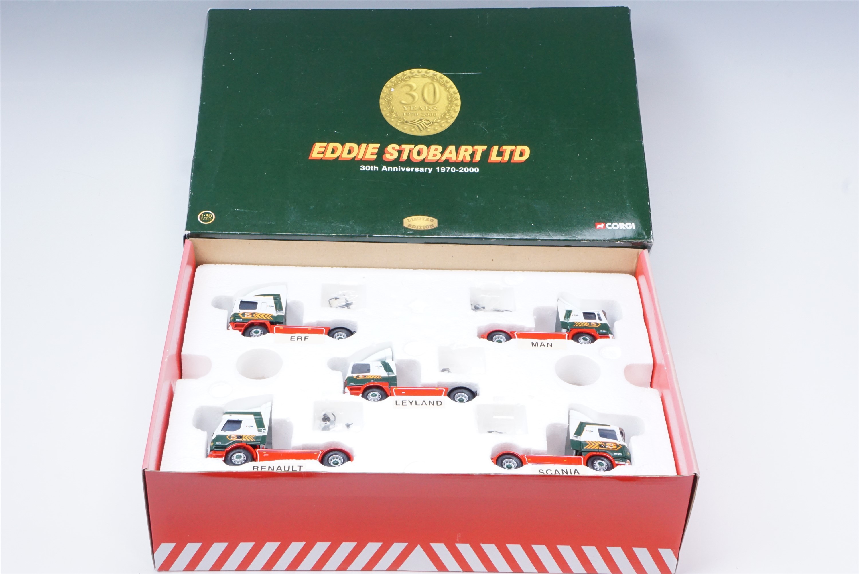 A boxed limited edition Eddie Stobart 30th Anniversary 1970 - 2000 1:50 scale model set comprising 5 - Image 2 of 3