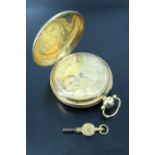 An Edwardian 18 ct gold hunter pocket watch, the fusee movement signed L and E Mason, Worcester, No.
