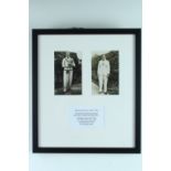 [ Tennis ] Frederick John 'Fred' Perry (1909-1995) framed Wimbledon photographs, one autograph