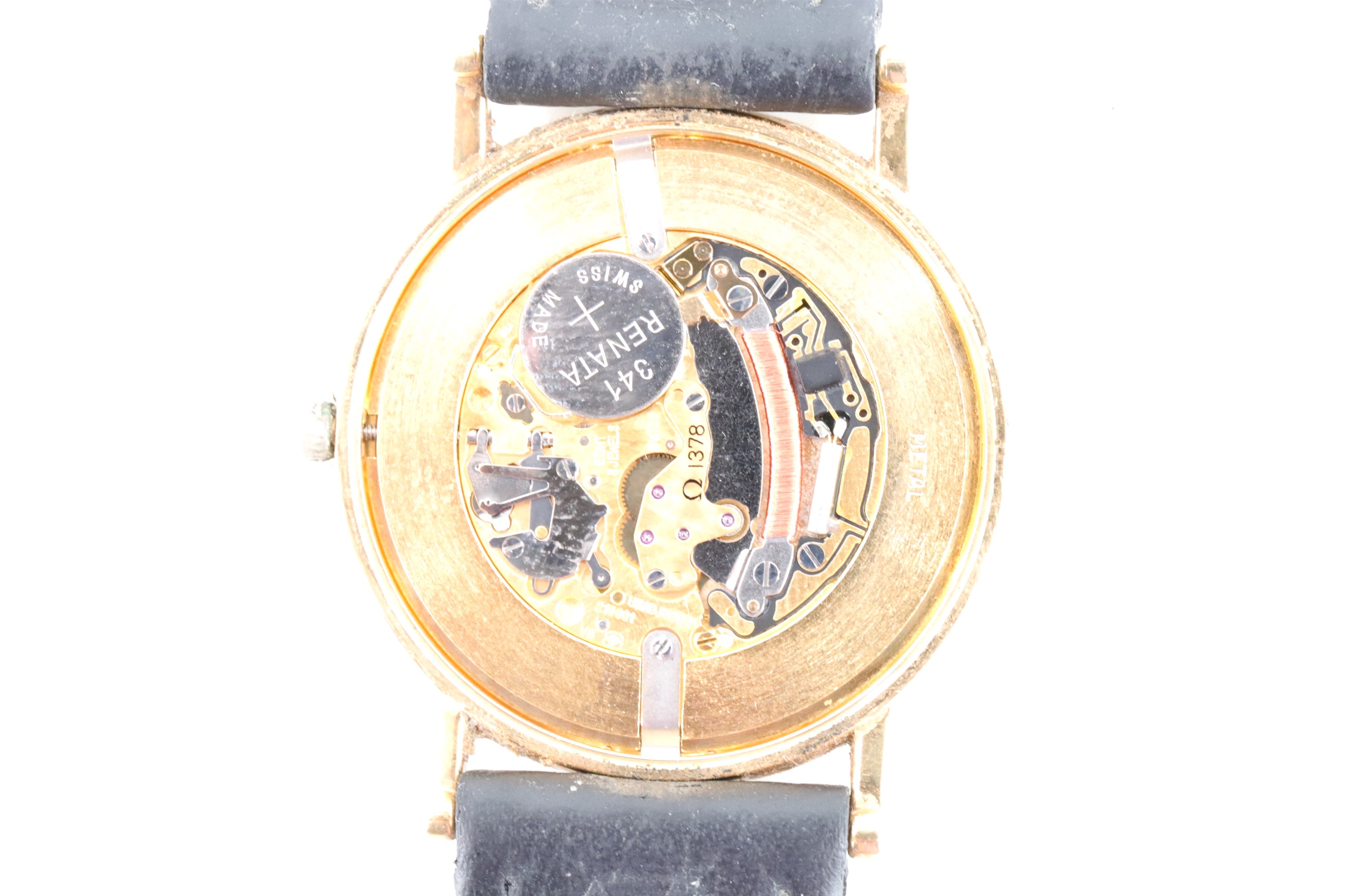 A 1980s Omega DeVille 18 K yellow metal wristwatch, having a 1378 quartz movement, (un-tested), 32 - Image 3 of 4