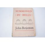 John Betjeman, "Summoned by Bells", 1940, John Murray, first edition in dustwrapper
