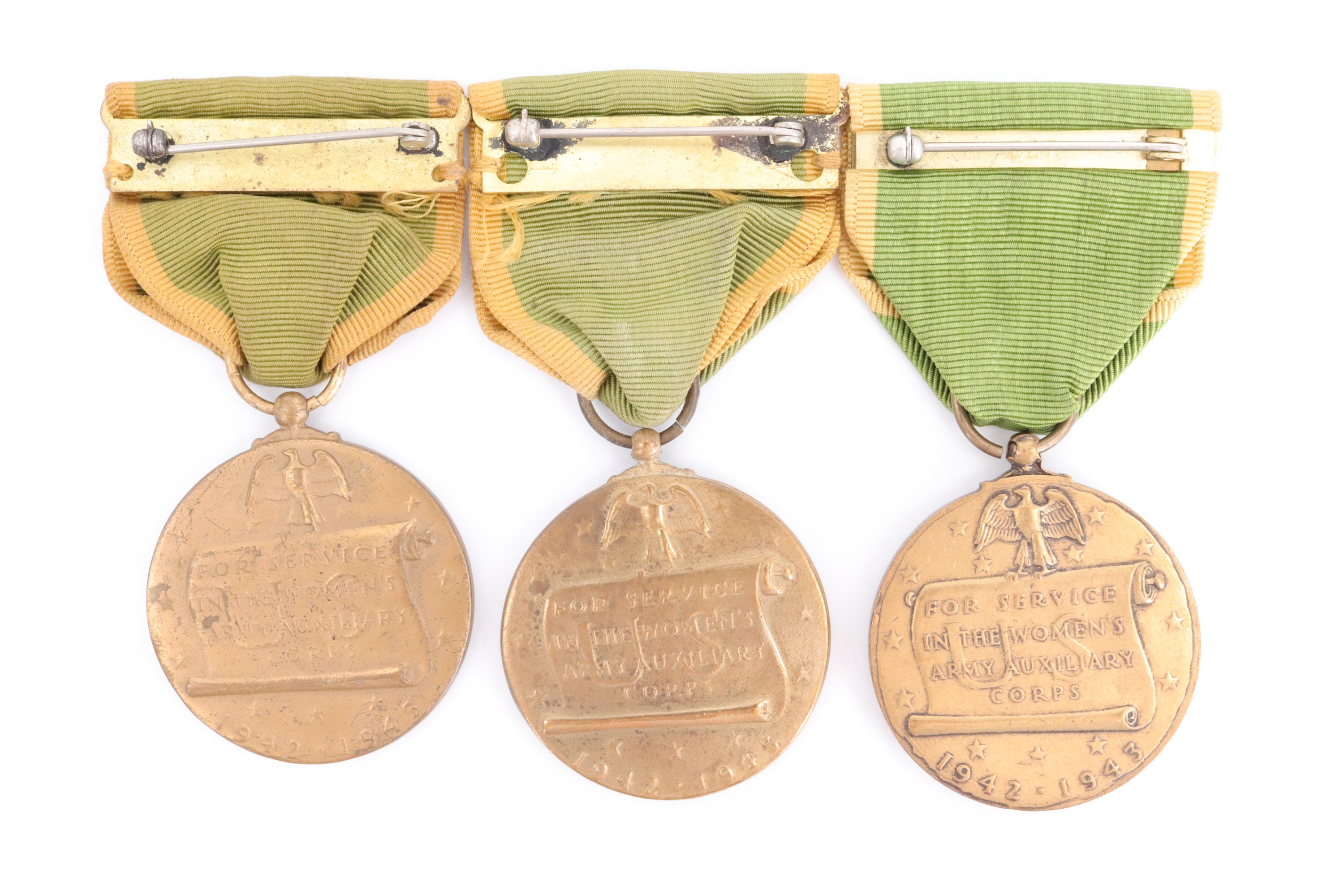 Three US Women's Army Corps Service Medals - Image 2 of 2