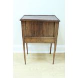 A Sheraton Revival tambour-fronted mahogany bedside cabinet