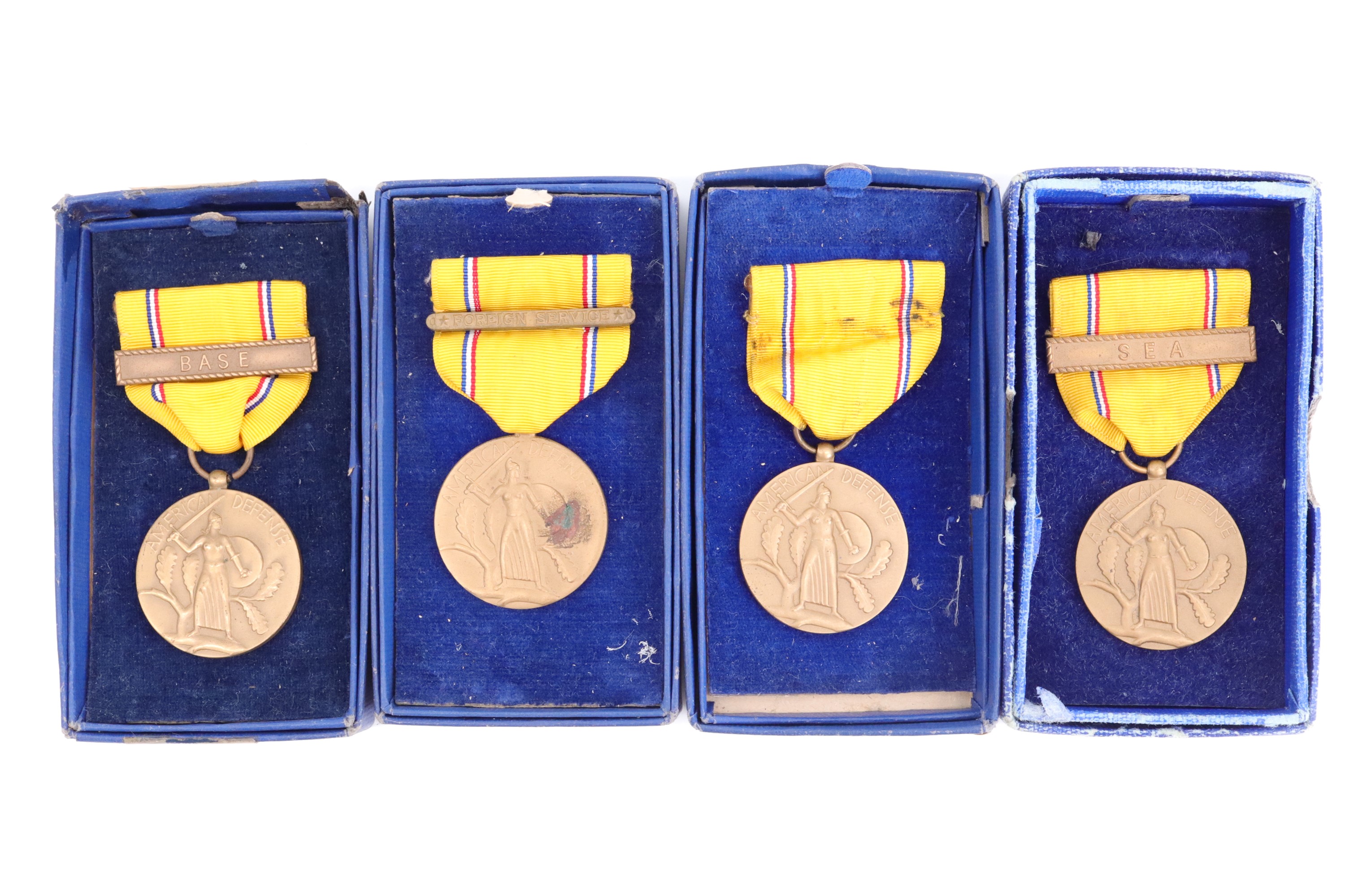 Four US American Defense Medals, boxed