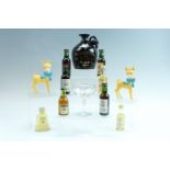 A Royal Envoy DAF Trucks whisky decanter, together with eight miniatures, a Babycham glass and