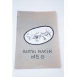A group of 1945 Martin Baker MB V technical drawings and specifications, 9 pages