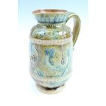 A 19th Century Arthur B. Barlow Doulton Lambeth salt glazed stoneware jug, moulded and sgraffito