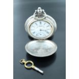 A silver pocket watch for the Ottoman market, movement signed by J. Dent London, in an engine turned