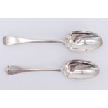 A George II silver Hanoverian pattern table spoon, bearing rubbed marks for Ann Hill, London, and an