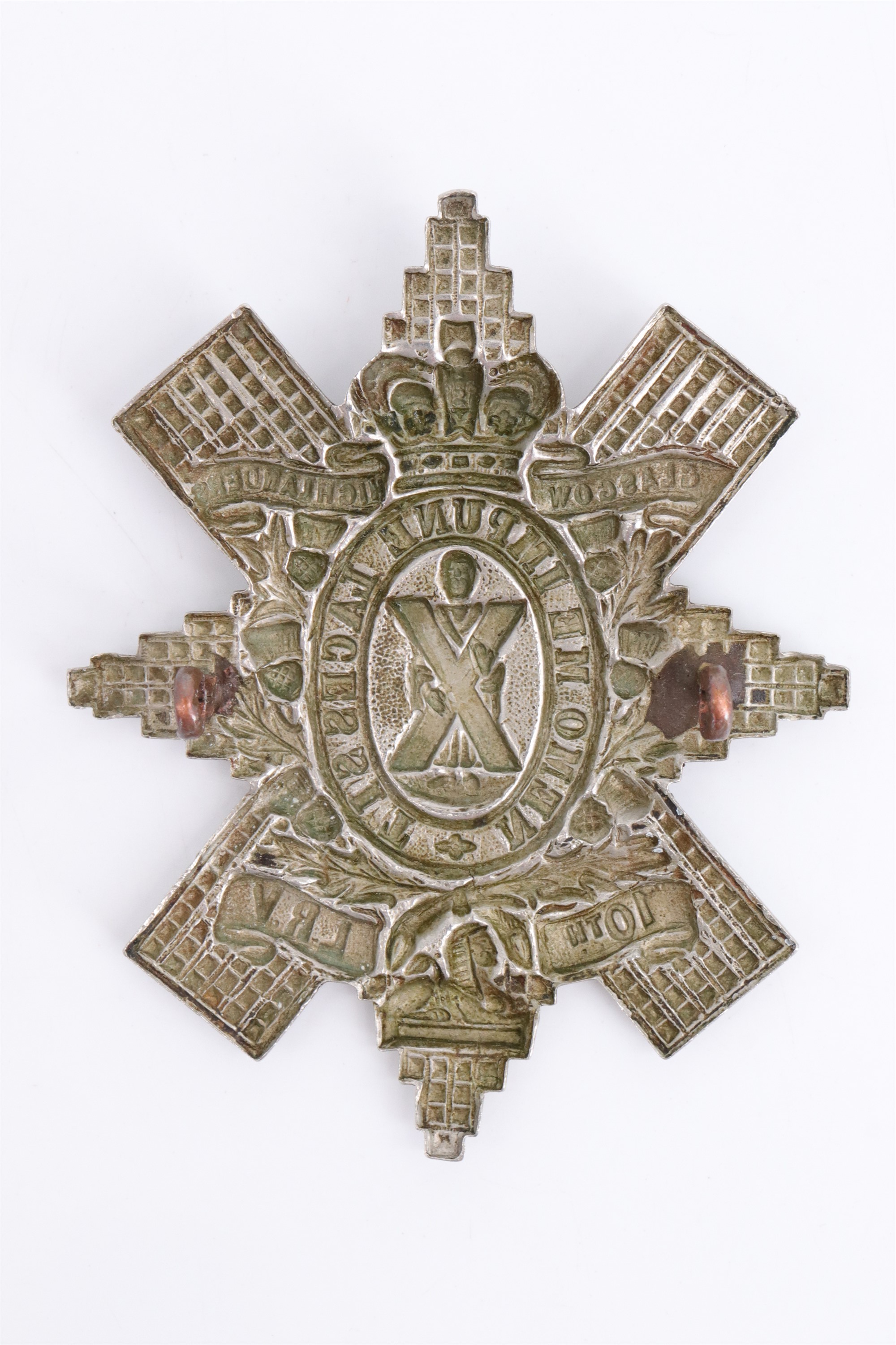 A Victorian 10th Lanarkshire Rifle Volunteers cap badge - Image 2 of 2