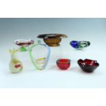A studio glass bowl, vase etc, (7)
