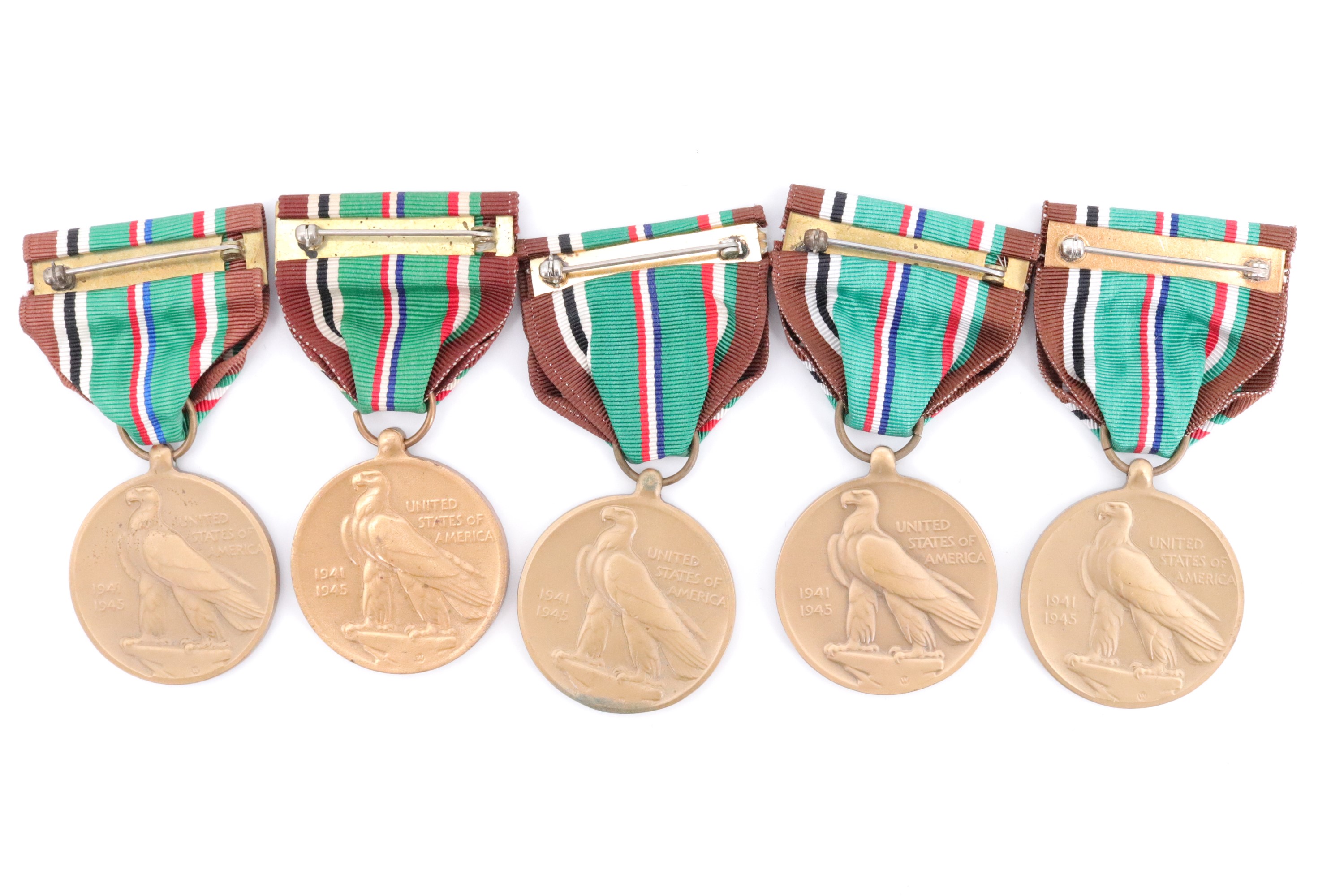 Five US European-African-Middle Eastern Campaign Medals, boxed - Image 2 of 2