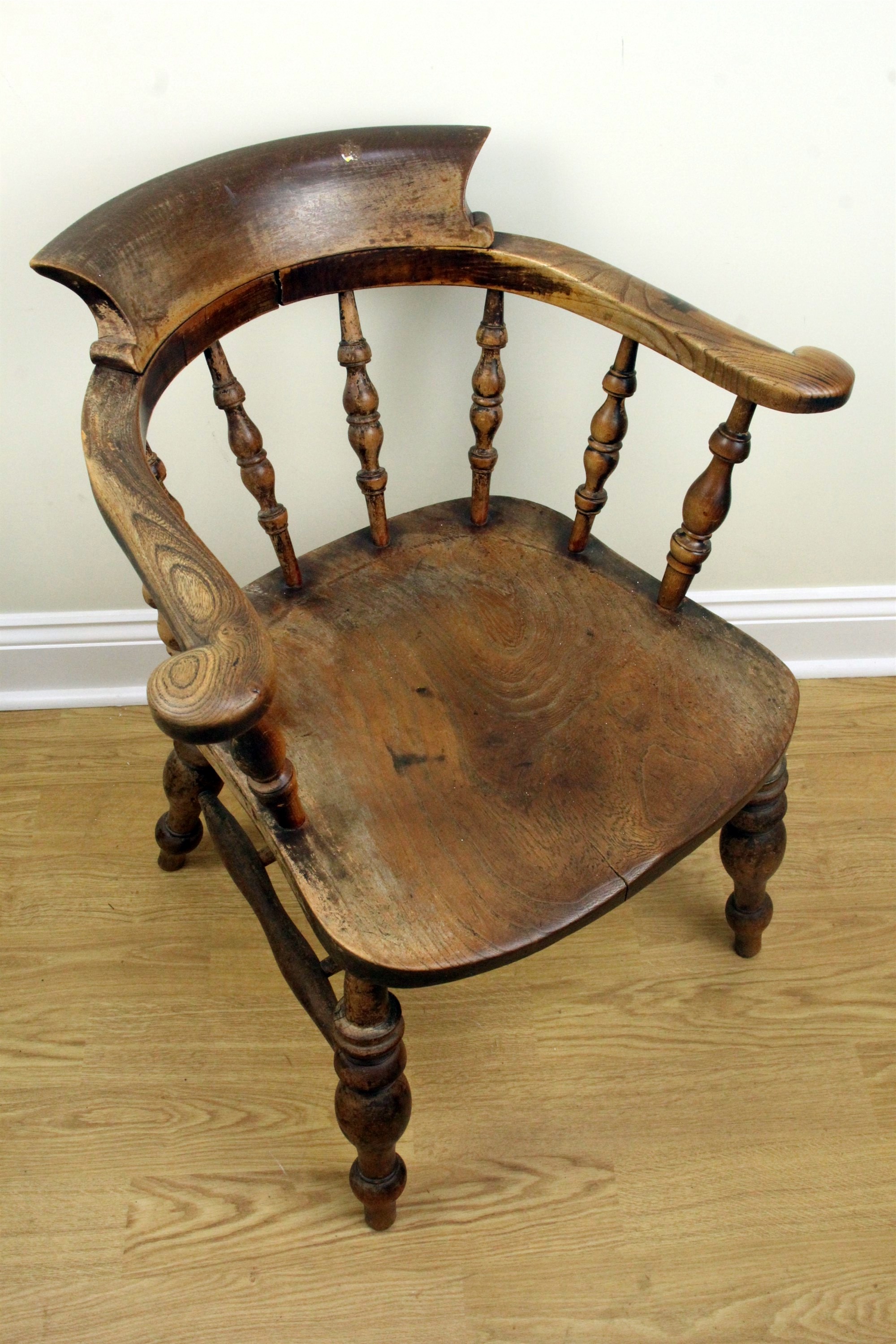 A late 19th / early 20th Century "captain's" chair