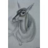 After John Rattenbury Skeaping RA (1901-1980) Study of a doe sat gazing at the viewer, lithograph,