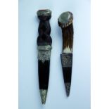 A Scottish highland dress sgian dubh, by Nowill of Sheffield, having a stag horn handle, together