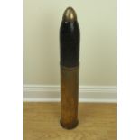 An inert relic Great War German 105 mm artillery shell and case