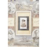 A pair of Great War In Memoriam prints, card mounted in frame under glass, 47 cm x 40 cm