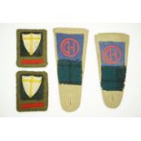 A pair of Black Watch, 51st (Highland) Division Mediterranean Theatre shoulder straps, together with