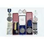 A collection of Edwardian and later prize medallions including 1951 Festival of Britain sports