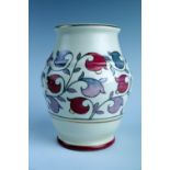 A 1930s Crown Ducal Oyster pattern vase, the pattern attributed to Charlotte Rheade, inscribed 6907,
