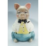 A 1950s Ellgreave Pottery "Mr Pig" piggy bank, 23 cm