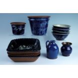 A quantity of Wetherriggs Penrith blue ground earthenware