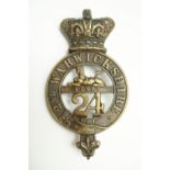 A 24th (2nd Warwickshire) Regiment of Foot glengarry badge, circa 1874-81. [A company of the 2nd