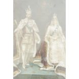 Their Majesties King George V and Queen Mary's Coronation 1911, lithograph, card mounted in rosewood