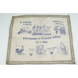 A Second World War printed cotton souvenir of the Eighth Army and the North Africa Campaign, 1943,