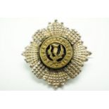 A Great War Scots Guards enamelled silver sweetheart brooch, Edinburgh, 1914, engraved verso "M B,