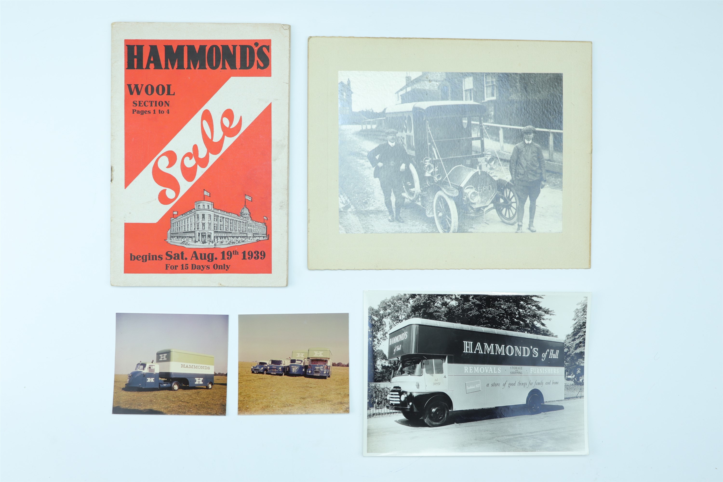 Photographs and ephemera pertaining to Hammond's Department Store, Hull, including two Second