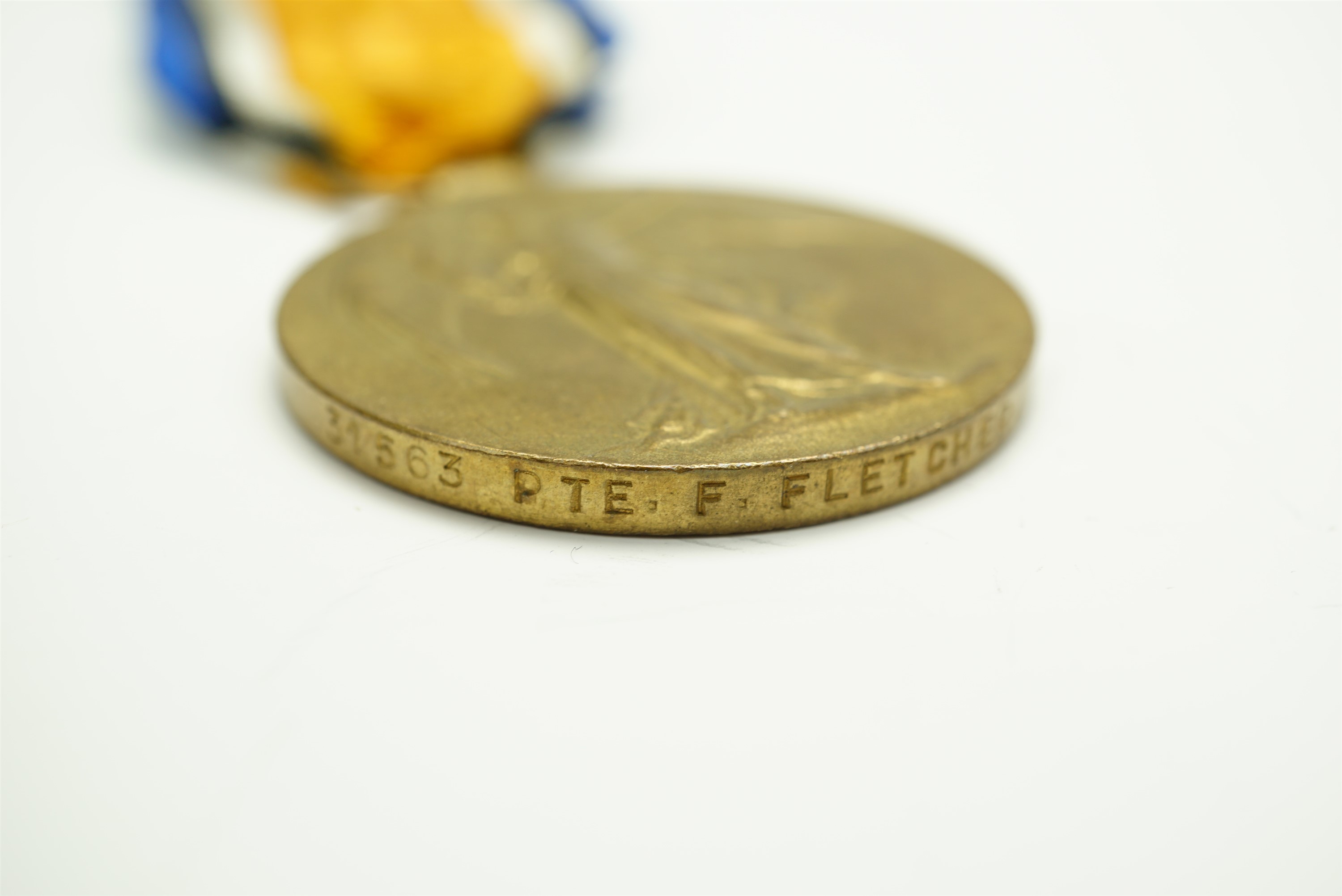 British War and Victory Medals to 31563 Pte F Fletcher, Wiltshire Regiment, together with a - Bild 5 aus 5