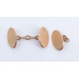 A pair of vintage 15 ct gold cufflinks, (a/f), 5.9 g