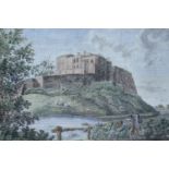 James Lowes (1774-1834) "Carlisle Castle", in pen line and watercolour wash card mount and moulded