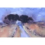 Patricia Sadler (Contemporary, Scotland) "Country Road", watercolour and ink, signed and dated 1990,