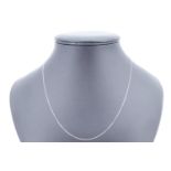 A modern fine curb-link white metal princess neck chain, marked '375', 0.81 g, 46 cm