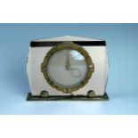 A 1950s mirrored mantle clock, 20 cm x 16 cm